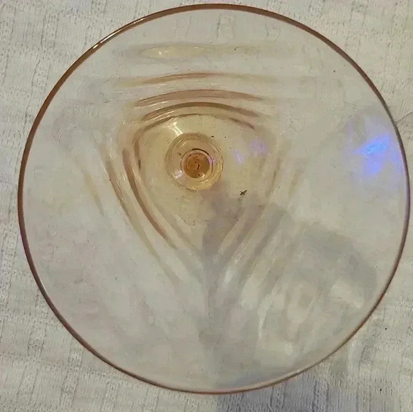 Vintage Morgantown Glass Pink Waterfall Goblet - Set of 2 Art Glass - Picture 6 of 6